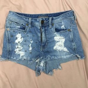 Kendall&kylie studded high waisted rocker shorts